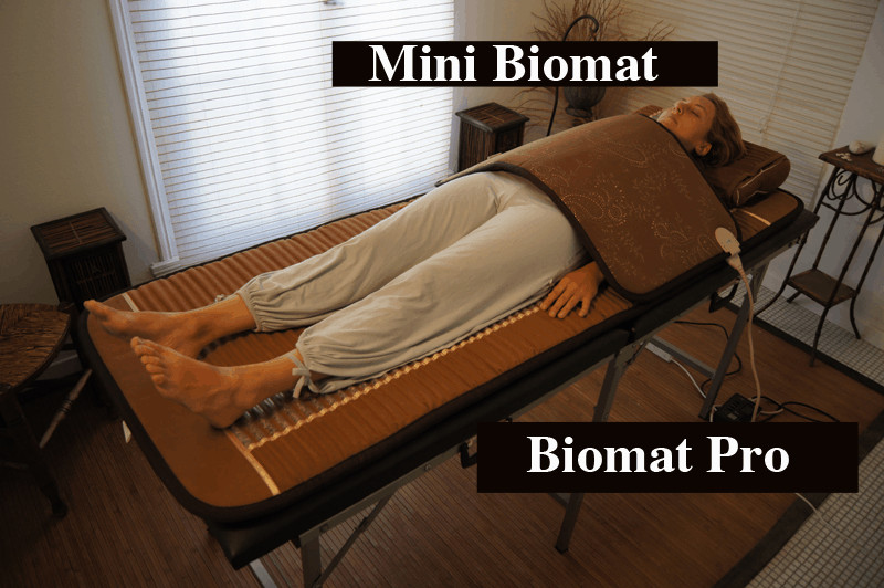 man using mini biomat